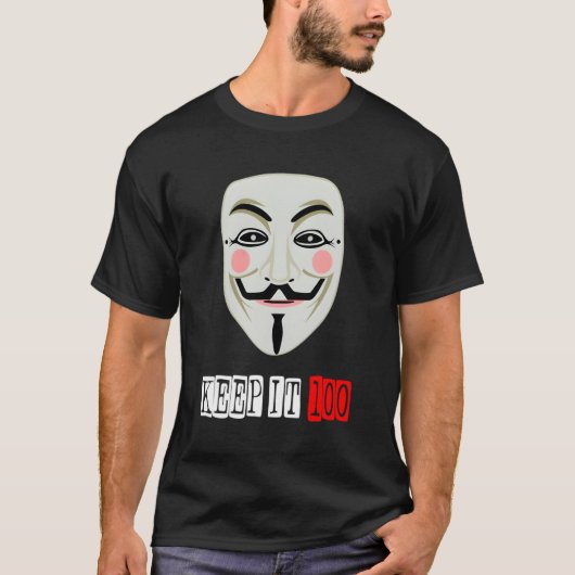 Project Zorgo Anonieme Hacker Houd het 100 T-shirt (Voorkant)