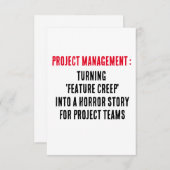 Projectbeheer 'feature creep' omzetten in bedankkaart (Voorkant / Achterkant)