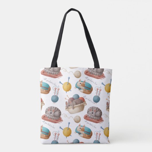 Projecten met katteontwerp tote bag (Achterkant)