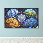 Projectie van Aangrenzende Realiteiten Canvas Afdruk (Insitu (Houten vloer))