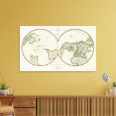 projection showing magnetic declination canvas afdruk (Insitu (Woonkamer))