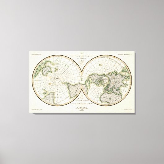 projection showing magnetic declination canvas afdruk (Voorkant)