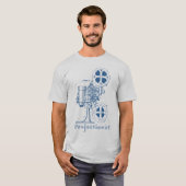 Projectionist T-Shirt (blauw ontwerp) (Voorkant volledig)