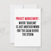 Projectmanagement Waar 'deadline' gewoon een ander Bedankkaart (Voorkant)