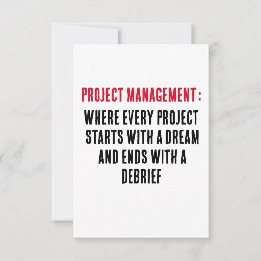 Projectmanagement Waar elk project begint met Bedankkaart (Voorkant)