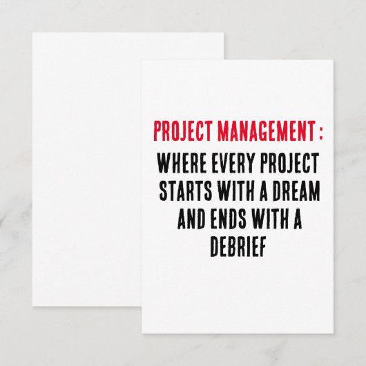 Projectmanagement Waar elk project begint met Bedankkaart (Voorkant / Achterkant)