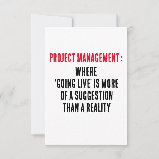 Projectmanagement Waar 'going live' meer van is Bedankkaart (Voorkant)
