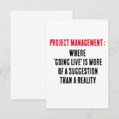 Projectmanagement Waar 'going live' meer van is Bedankkaart (Voorkant / Achterkant)
