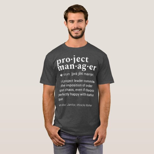 Projectmanager Funny Dictionary Definition T-shirt (Voorkant volledig)
