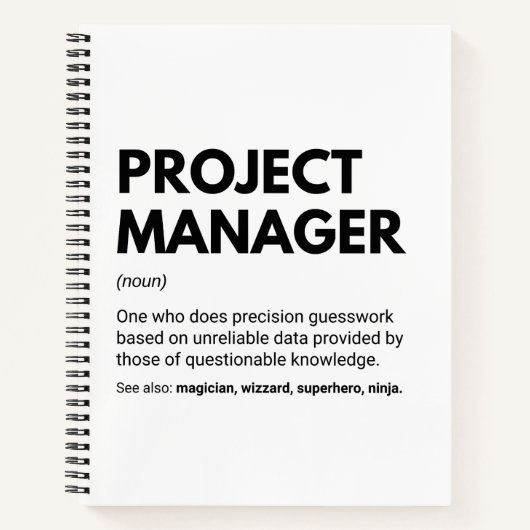 Projectmanager Grappige definitie Notitieboek (Voorkant)