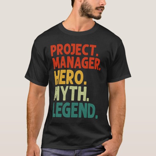 Projectmanager Held Mythe Legende Vintage Project T-shirt (Voorkant)