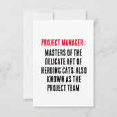 Projectmanager Meesters van de delicate kunst van  Bedankkaart (Voorkant)