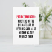 Projectmanager Meesters van de delicate kunst van  Bedankkaart (Staand voorkant)