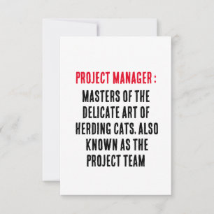 Projectmanager Meesters van de delicate kunst van  Bedankkaart