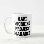 Projectmanager met hard werk koffiemok (Links)