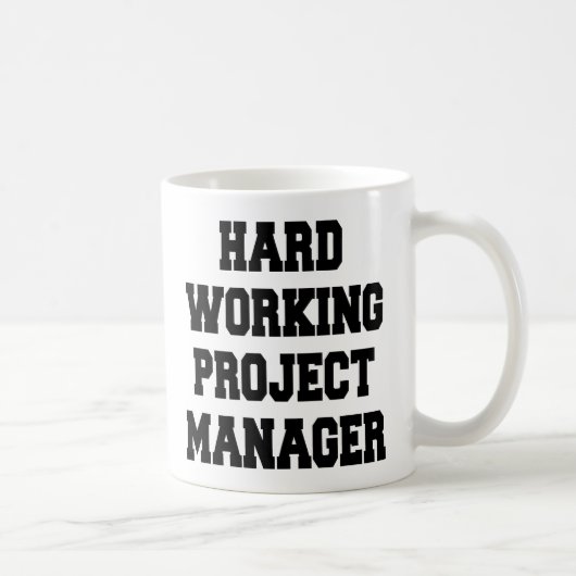 Projectmanager met hard werk koffiemok (Rechts)