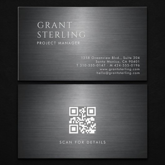 Projectmanager Metallic QR-code Visitekaartje