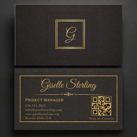 Projectmanager Monogram QR-code Visitekaartje