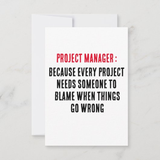 Projectmanager Omdat elk project wat nodig heeft Bedankkaart (Voorkant)