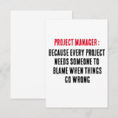 Projectmanager Omdat elk project wat nodig heeft Bedankkaart (Voorkant / Achterkant)