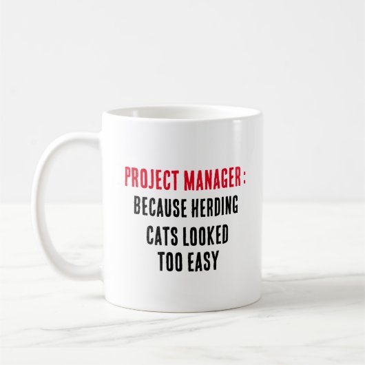 Projectmanager Omdat katten ook hoeden Koffiemok (Links)