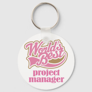 Projectmanager roze cadeau sleutelhanger