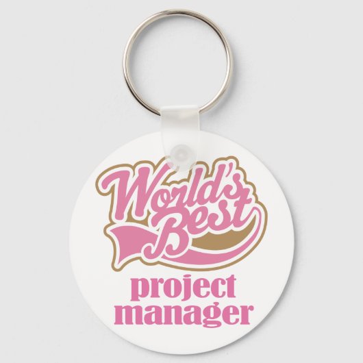 Projectmanager roze cadeau sleutelhanger (Voorkant)
