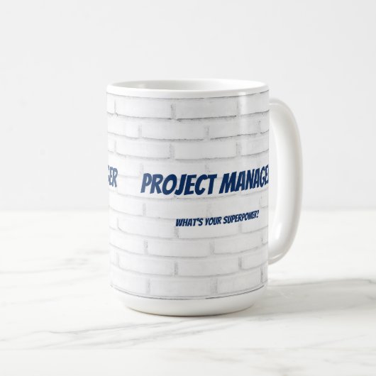 Projectmanager Wat is uw superkracht? baksteen Koffiemok (Voorkant rechts)