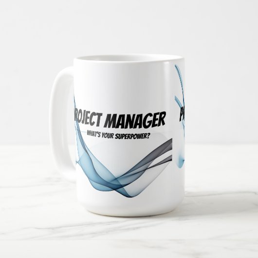 Projectmanager Wat is uw superkrachtige waterverf Koffiemok (Voorkant links)