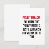 Projectmanager We weten dat 'definitieve versie' Bedankkaart (Voorkant / Achterkant)