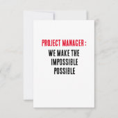 Projectmanager Wij maken het onmogelijke mogelijk Bedankkaart (Voorkant)
