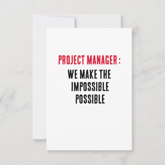 Projectmanager Wij maken het onmogelijke mogelijk Bedankkaart (Voorkant)