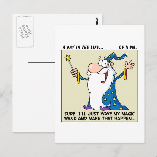 Projectmanagers hebben magische krachten briefkaart (Voorkant / Achterkant)