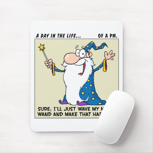 Projectmanagers hebben magische krachten muismat (Met muis)
