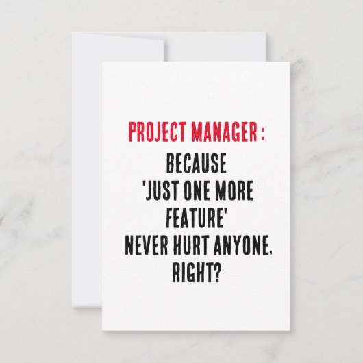 Projectmanagers Omdat 'nog maar één functie' Bedankkaart (Voorkant)