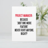Projectmanagers Omdat 'nog maar één functie' Bedankkaart (Staand voorkant)
