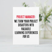 Projectmanagers Wij keren uw project rampen Bedankkaart (Staand voorkant)
