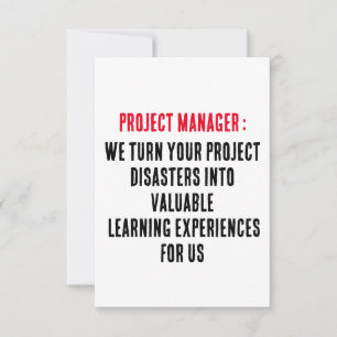 Projectmanagers Wij keren uw project rampen Bedankkaart