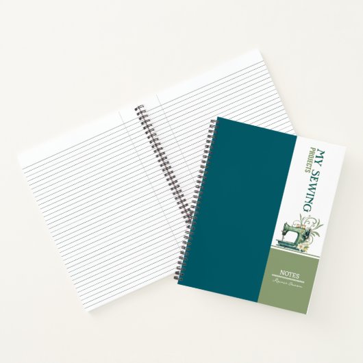 Projectnotities Blauwgroen naaien Notitieboek (Binnen)