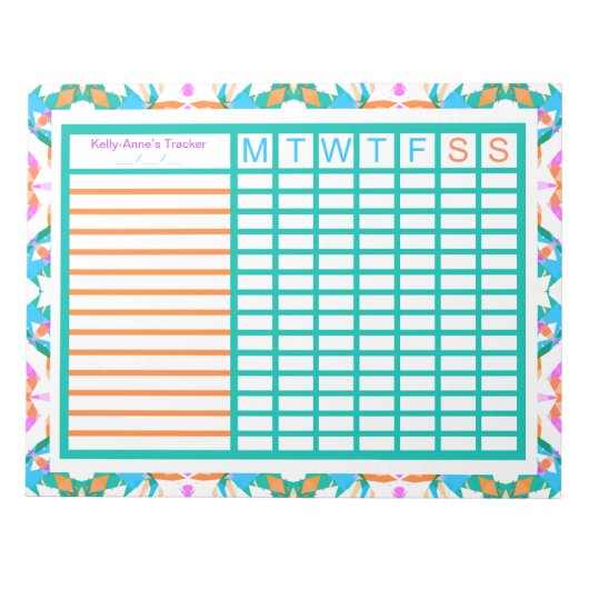 Projectplanner ADHD Girl's Women's Weekly Tracker Notitieblok (Voorkant)