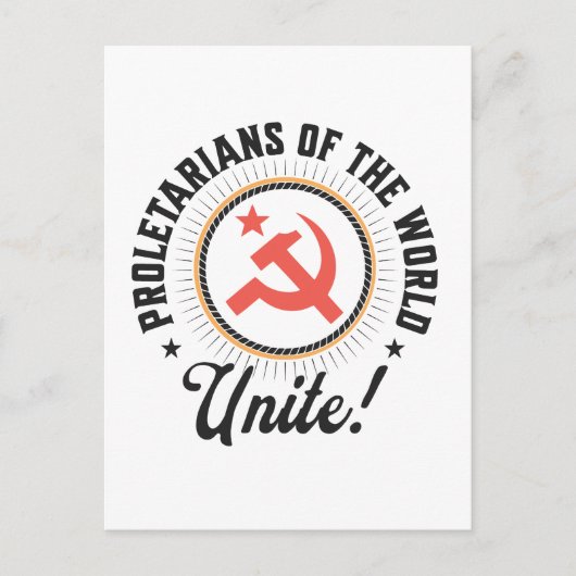 Proletarians of the World Unite! Briefkaart (Voorkant)