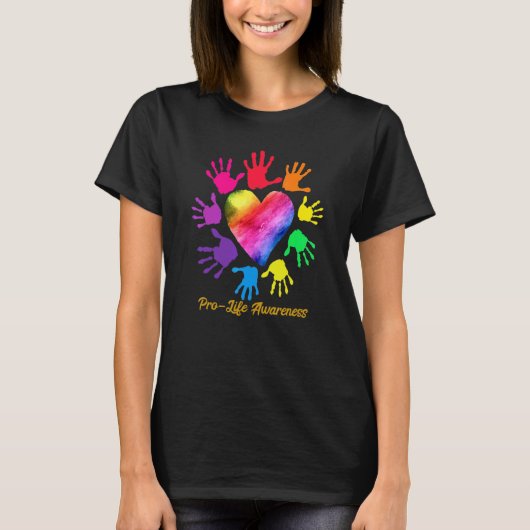 ProLife Awareness Hands Pro Life T-shirt (Voorkant)