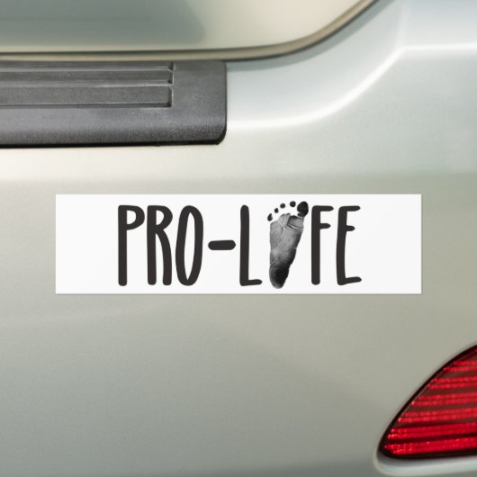 ProLife-Baby voetafdruk Bumpersticker (Op auto)