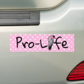 ProLife-Baby-voetafdruk met muis Bumpersticker (Op auto)