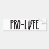 ProLife-Baby voetafdruk met roze hoes Bumpersticker (Voorkant)