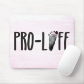 ProLife-Baby Voetafdruk op roze Muismat (Met muis)