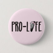 ProLife-Baby voetafdrukken met boog Ronde Button 5,7 Cm (Voorkant)