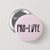 ProLife-Baby voetafdrukken met boog Ronde Button 5,7 Cm (Voorkant /achterkant)