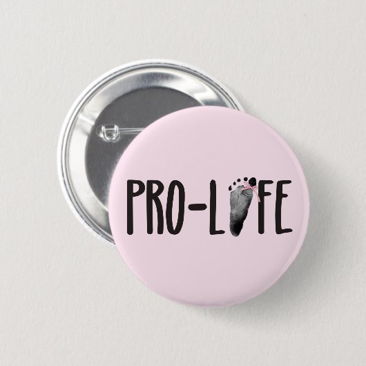 ProLife-Baby voetafdrukken met boog Ronde Button 5,7 Cm (Voorkant /achterkant)