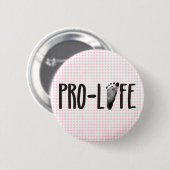 ProLife-Baby voetafdrukken met boog Ronde Button 5,7 Cm (Voorkant /achterkant)